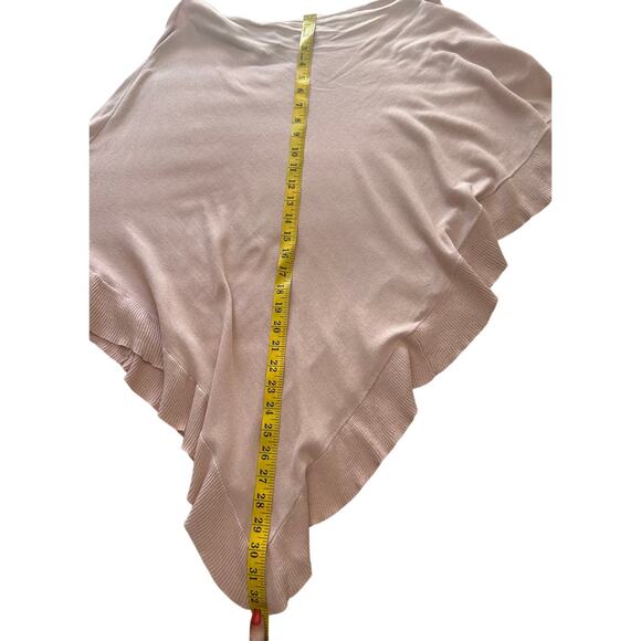 BCBG MaxAzria - Silk Baby Pink Ruffle Poncho - OS - Picture 7 of 7